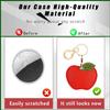 BORKUANA Leather Keychain Holder Case Compatible with Apple AirTag, Cute Protective Air Tag Cover With Keychain Ring, Anti-Scratch Finder GPS Tracker Case for Wallet Keys(Red apple) view 4