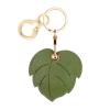BORKUANA Leather Keychain Holder Case Compatible with Apple AirTag, Cute Protective Air Tag Cover With Keychain Ring, Anti-Scratch Finder GPS Tracker Case for Wallet Keys(Leaf) view 1