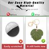 BORKUANA Leather Keychain Holder Case Compatible with Apple AirTag, Cute Protective Air Tag Cover With Keychain Ring, Anti-Scratch Finder GPS Tracker Case for Wallet Keys(Leaf) view 4