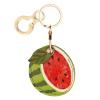 BORKUANA Leather Keychain Holder Case Compatible with Apple AirTag, Cute Protective Air Tag Cover With Keychain Ring, Anti-Scratch Finder GPS Tracker Case for Wallet Keys(Watermelon) view 1