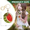BORKUANA Leather Keychain Holder Case Compatible with Apple AirTag, Cute Protective Air Tag Cover With Keychain Ring, Anti-Scratch Finder GPS Tracker Case for Wallet Keys(Watermelon) view 2