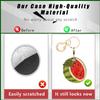 BORKUANA Leather Keychain Holder Case Compatible with Apple AirTag, Cute Protective Air Tag Cover With Keychain Ring, Anti-Scratch Finder GPS Tracker Case for Wallet Keys(Watermelon) view 4
