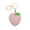 BORKUANA Leather Keychain Holder Case Compatible with Apple AirTag, Cute Protective Air Tag Cover With Keychain Ring, Anti-Scratch Finder GPS Tracker Case for Wallet Keys(Peach) view 1