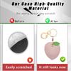 BORKUANA Leather Keychain Holder Case Compatible with Apple AirTag, Cute Protective Air Tag Cover With Keychain Ring, Anti-Scratch Finder GPS Tracker Case for Wallet Keys(Peach) view 4
