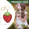 BORKUANA Leather Keychain Holder Case Compatible with Apple AirTag, Cute Protective Air Tag Cover With Keychain Ring, Anti-Scratch Finder GPS Tracker Case for Wallet Keys(Strawberry) view 2