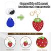 BORKUANA Leather Keychain Holder Case Compatible with Apple AirTag, Cute Protective Air Tag Cover With Keychain Ring, Anti-Scratch Finder GPS Tracker Case for Wallet Keys(Strawberry) view 3