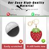 BORKUANA Leather Keychain Holder Case Compatible with Apple AirTag, Cute Protective Air Tag Cover With Keychain Ring, Anti-Scratch Finder GPS Tracker Case for Wallet Keys(Strawberry) view 4