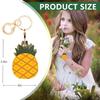 BORKUANA Leather Keychain Holder Case Compatible with Apple AirTag, Cute Protective Air Tag Cover With Keychain Ring, Anti-Scratch Finder GPS Tracker Case for Wallet Keys(Pineapple) view 2