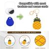 BORKUANA Leather Keychain Holder Case Compatible with Apple AirTag, Cute Protective Air Tag Cover With Keychain Ring, Anti-Scratch Finder GPS Tracker Case for Wallet Keys(Pineapple) view 3