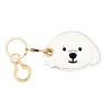 BORKUANA Leather Keychain Holder Case Compatible with Apple AirTag, Cute Protective Air Tag Cover With Keychain Ring, Anti-Scratch Finder GPS Tracker Case for Wallet Keys(Dogs) view 1