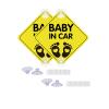 2 Pcs Baby on Board Sign Car Stickers, Nouiroy Love Feet Baby in Car Decals Kids On Board PVC Car Stickers Cute Feet Baby Safety Warning Sign (Yellow (Suction Up)) view 1
