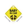 2 Pcs Baby on Board Sign Car Stickers, Nouiroy Love Feet Baby in Car Decals Kids On Board PVC Car Stickers Cute Feet Baby Safety Warning Sign (Yellow (Suction Up)) view 2
