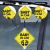 2 Pcs Baby on Board Sign Car Stickers, Nouiroy Love Feet Baby in Car Decals Kids On Board PVC Car Stickers Cute Feet Baby Safety Warning Sign (Yellow (Suction Up)) view 4
