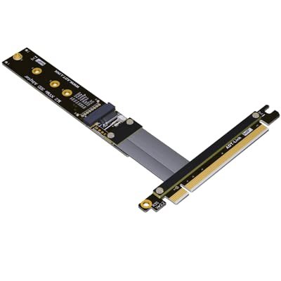 ADT-Link M.2 NVMe SSD Extension Cable Solid Drive Riser Card R34SF M2 to 16x PCI-Express 3.0 X4 PCIE Full Speed 32G/BPS M Key Extender (5cm, R34SF)