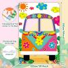 60's Hippie Bus Photo Prop 60s Party Decorations Large Fabric Retro Groovy Van Prop Hippie Selfie Frame Backdrop Background Banner Birthday Party Supplies Retro 60s 70s Party Favors 59 x 39.4 Inch view 2