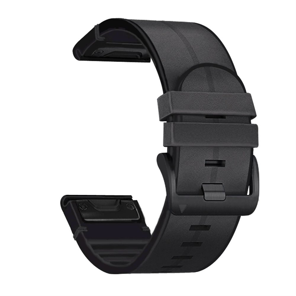 DAVNO Quickfit Watch Strap For Garmin Fenix 7 7X 6 6X Pro 5X 5 Plus 3HR 935 945 S60 Genuine Leather Silicone Smart Watch 22 26mm Wristband (Color : Preto, Size : 26mm Fenix5X 5XPlus)