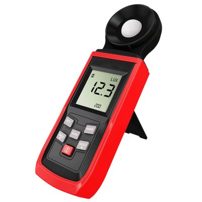 QIYUDS Digital Light Meter, Handheld Illuminance Temperature Tester Tool, Light Luxmeter with Low Voltage Warning & Back Support, for Public Stores, Library, Museum