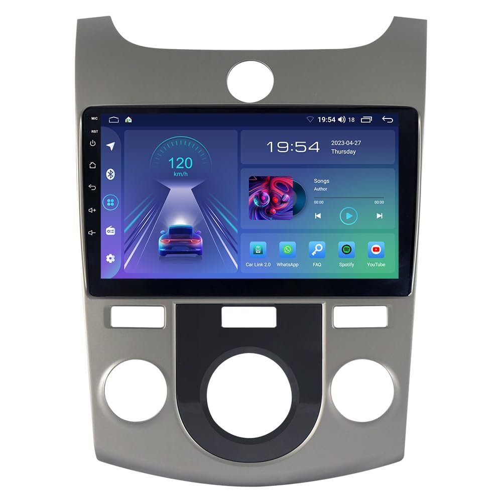 ASURE 9 inch Android 14 Car Stereo Radio for Kia Forte Cerato 2011-2013 with Manual A/C, 2+64G in-Dash GPS Navigation Unit with Wireless Carplay,Android Auto,1280x800 Touchscreen Video Player