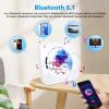 CD Player Portable, Bluetooth CD Players for Home with Remote Control HiFi Stereo LED Display Timer FM Radio AUX/USB/TF Jack, Music CD Player with Speakers Desktop Boombox for Office Kids Gift White view 3