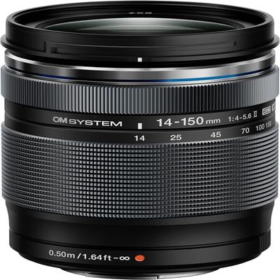 OM System M.Zuiko Digital ED 14-150 mm F4-5.6 II Lens, Universal Zoom, Suitable for All MFT Cameras (OM System & Olympus OM-D & Pen Models, Panasonic G-Series), Black