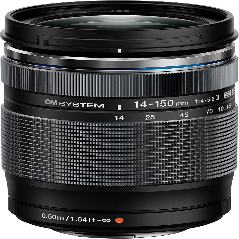 OM System M.Zuiko Digital ED 14-150 mm F4-5.6 II Lens, Universal Zoom, Suitable for All MFT Cameras (OM System & Olympus OM-D & Pen Models, Panasonic G-Series), Black