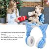 Cat Ear Headphones,BT Headset for Smartphone Laptop PC, Regulated Headband, 7 Colors Headset with 3.5mm Cable, 11h Stereo Play for Childs Students School Travel (Blue) view 2