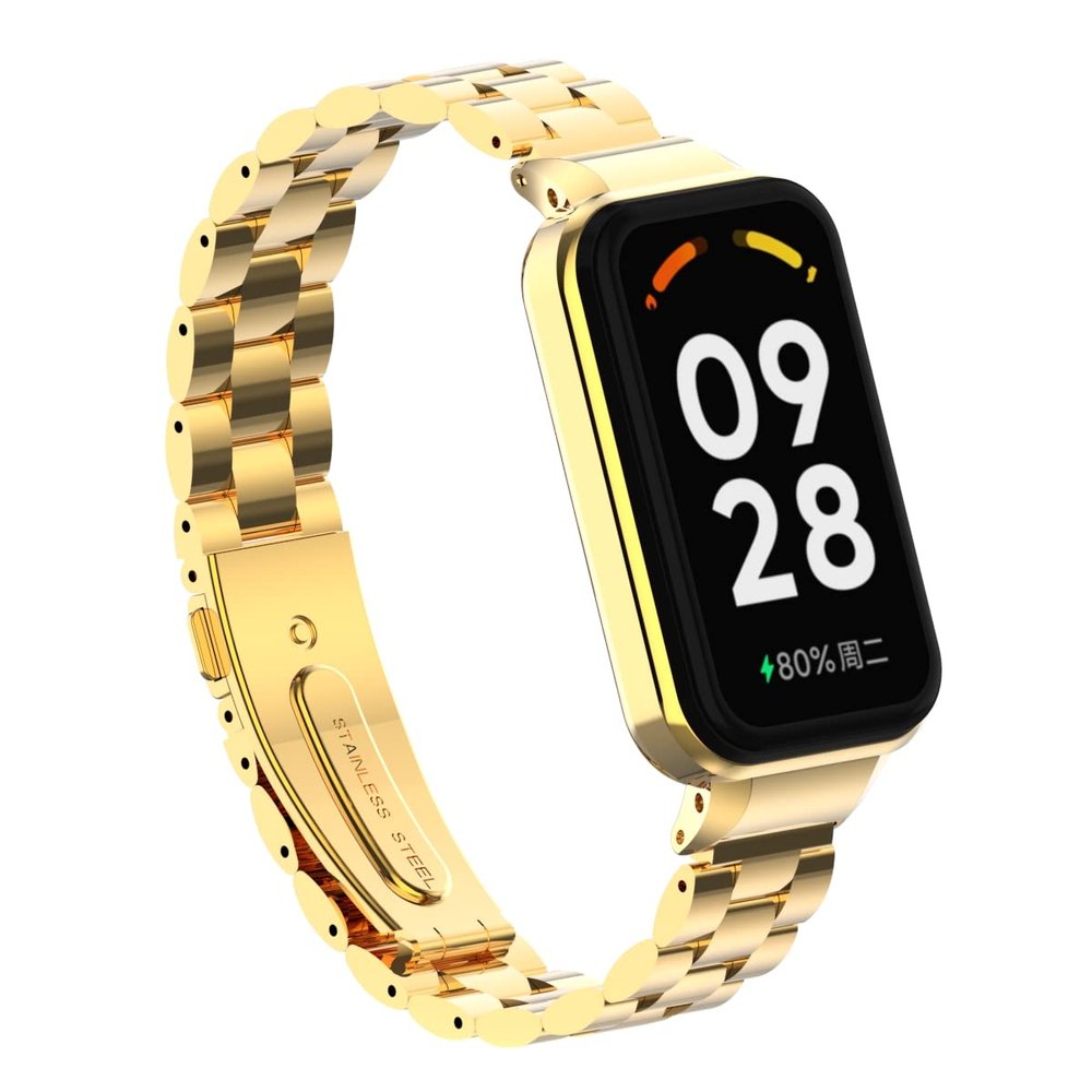 HOPMC Stainless Steel Metal Replacement Bands Specially Designed for Redmi Smart Band 2 (Gold)