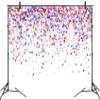 10x8ft 4th of July Backdrop for Photography Red Blue Stars Photo Backdrop White Background for Photography Congratulations Independence Day Party Backdrop USA Patriotic Photo Booth Studio Props view 1