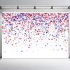 10x8ft 4th of July Backdrop for Photography Red Blue Stars Photo Backdrop White Background for Photography Congratulations Independence Day Party Backdrop USA Patriotic Photo Booth Studio Props view 2