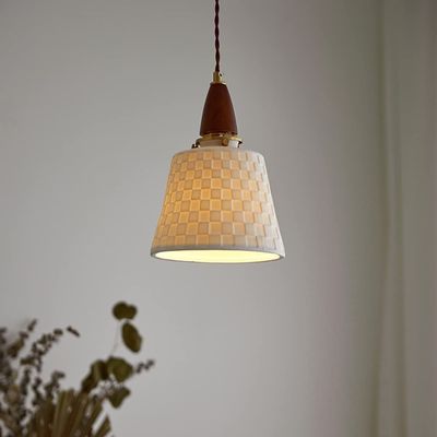 OJRGG Modern Ceramic Chandelier Indoor Adjustable Pendant Light Japanese Home Bedside Ceiling Light Fixture for Kitchen Island Dining Room Bedroom Hallway Bar Living Room