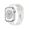 Apple Watch Series 8 (GPS, 45MM) Silver Aluminum Case with White Sport Band, M/L (Renewed Premium) view 1