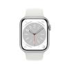 Apple Watch Series 8 (GPS, 45MM) Silver Aluminum Case with White Sport Band, M/L (Renewed Premium) view 2