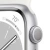 Apple Watch Series 8 (GPS, 45MM) Silver Aluminum Case with White Sport Band, M/L (Renewed Premium) view 3