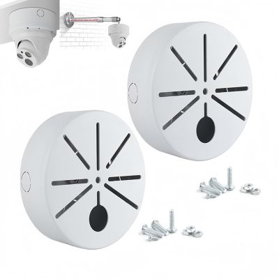 FINXRoll 2 in Pack 5.3" Camera Base Junction Outlet Box, Extension Camera Wall Bracket Adapter Base Hidden Line Camera Mount Support Ceiling Hoisting for Dome CCTV Security Cameras