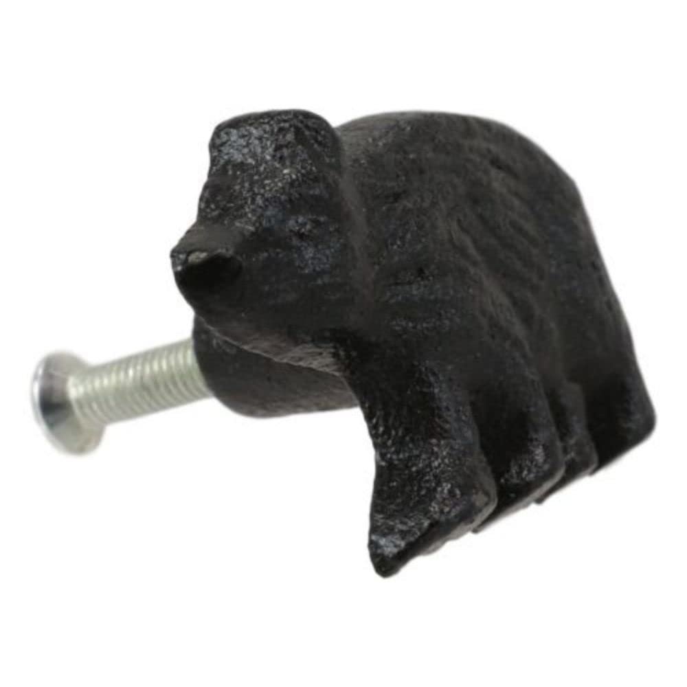 12 Pack of Cast Iron Rustic Western Black Bear Drawer Cabinet Door Knobs Hardware