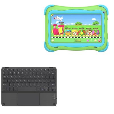 BoxWave Keyboard Compatible with UJoyFeel Android Kids Tablet KIDS706 (7 in) - SlimKeys Bluetooth Keyboard with Trackpad, Portable Slim TouchPad - Jet Black