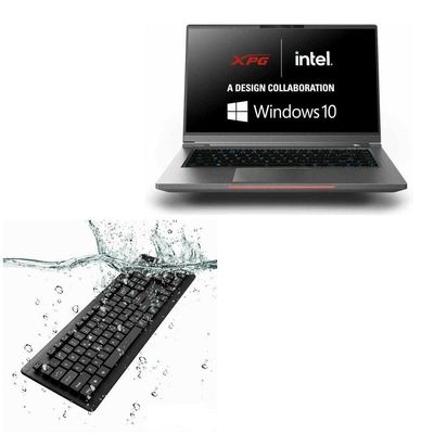 BoxWave Keyboard Compatible with XPG Intel i7-9750H (15.6 in) - AquaProof USB Keyboard, Washable Waterproof Water Resistant - Jet Black