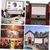 SHOWERORO Polyester Projector Screen 120'' White Portable Foldable Indoor/Outdoor Use Ceiling Projector Screen view 2