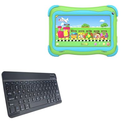 BoxWave Keyboard Compatible with UJoyFeel Android Kids Tablet KIDS706 (7 in) - SlimKeys Bluetooth Keyboard, Portable Thin with Chiclet-Style Keys - Jet Black
