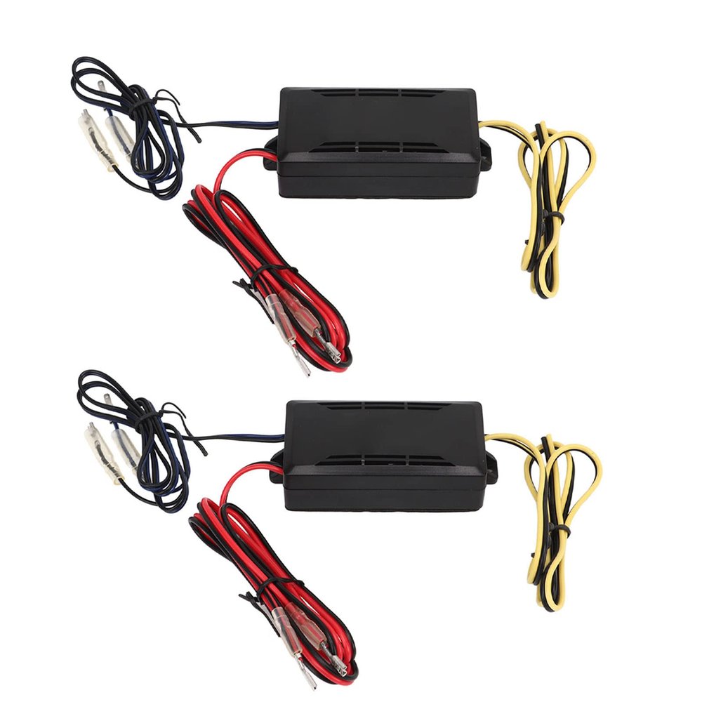 Aramox Car Audio Crossover, 2 Pcs 2 Way Speaker Crossover Car Audio Passive Frequency Divider 12V Improve Bass Sag Sound Enhancement Tool