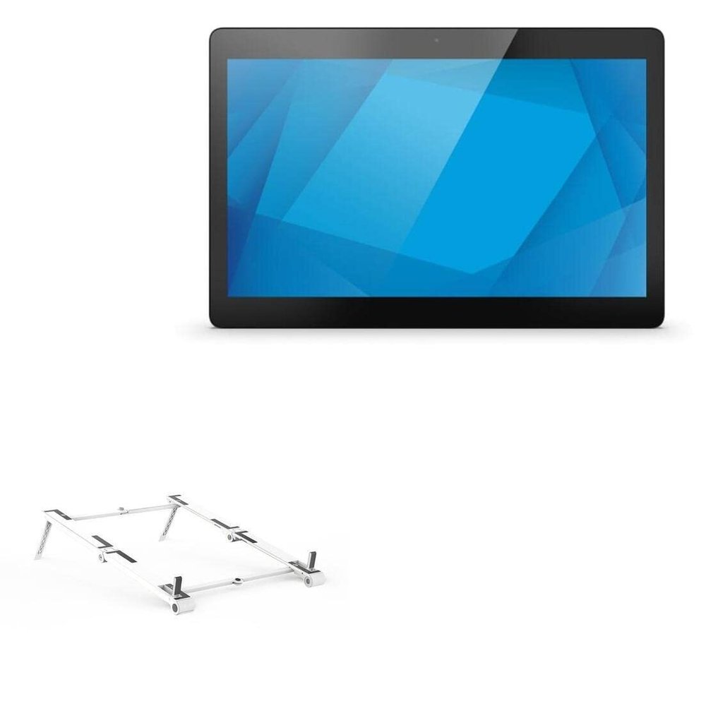 BoxWave Stand and Mount Compatible with Elo 15-inch I-Series 4 - Pocket Aluminum Stand 3-in-1, Portable Multi Angle Viewing Riser - Metallic Silver