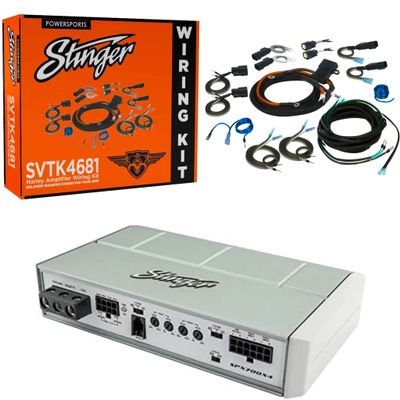 STINGER Harley-Davidson Touring Motorcycles (1998-Present) 4-Channel Amplifier Wiring Kit & 700W 4-Channel Amplifier, Direct Fit Wiring, Road Glide & Street Glide