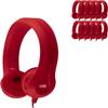HamiltonBuhl FlexPhones Kids Foam Headphones 42Pack  Durable EVA Foam, VolumeLimited 85 dB, ChewResistant DuraCord, Safe BPAFree Design for Classroom Use  Red view 1
