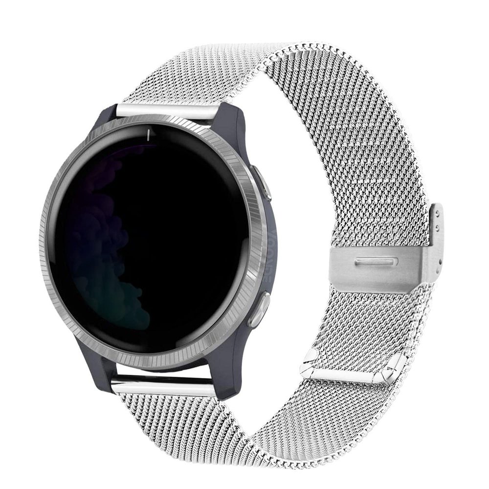 Abanen for Garmin Venu 2 Plus/Venu Sq 2 / Vivoactive 5 Watch Band, 20mm Quick Release Metal Mesh Stainless Steel Wristband Strap for Vivomove Sport/Trend (Silver)
