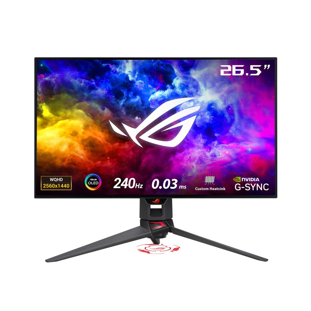 ASUS ROG Swift 271440P OLED DSC Gaming Monitor (PG27AQDM) - QHD (2560x1440), 240Hz, 0.03ms, G-SYNC Compatible, Anti-Glare Micro-Texture Coating, 99% DCI-P3, True 10-bit, DisplayPort,Black