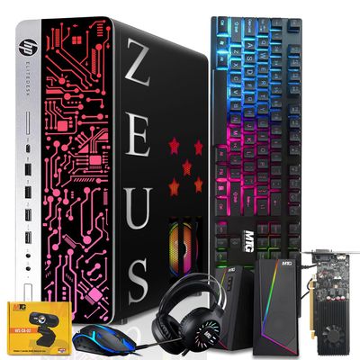 HP G3 Gaming Desktop PC, Intel i7 6th Gen, GT 1030, 16GB RAM, 256GB SSD, RGB Keyboard Mouse Speaker Headphone Webcam, Windows 11 (Renewed)