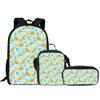 KEIAHUAN Cartoon Corgi Printed 3 in 1 Kids Bookbag School Bag with Lunch Box and Pencil Case Purse for Elementary Middle School Junior Teens Shoulder Book Bags Green view 1