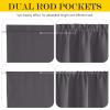NICETOWN Grey French Front Door Curtains for Kitchen Small Window view 2
