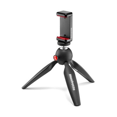 Manfrotto Pixi Mini Tripod with Smartphone Clamp, Black