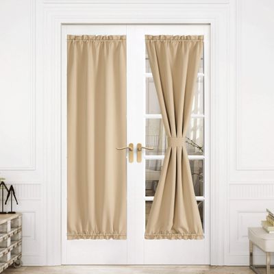 NICETOWN Biscotti Beige Blackout Window Back Door Curtainfor Privacy